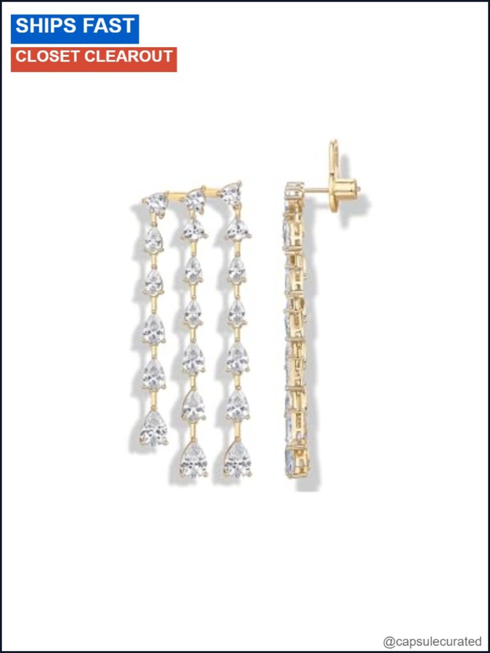 14K Gold Plated Long Tassel Dangle Earrings 925 Sterling Silver